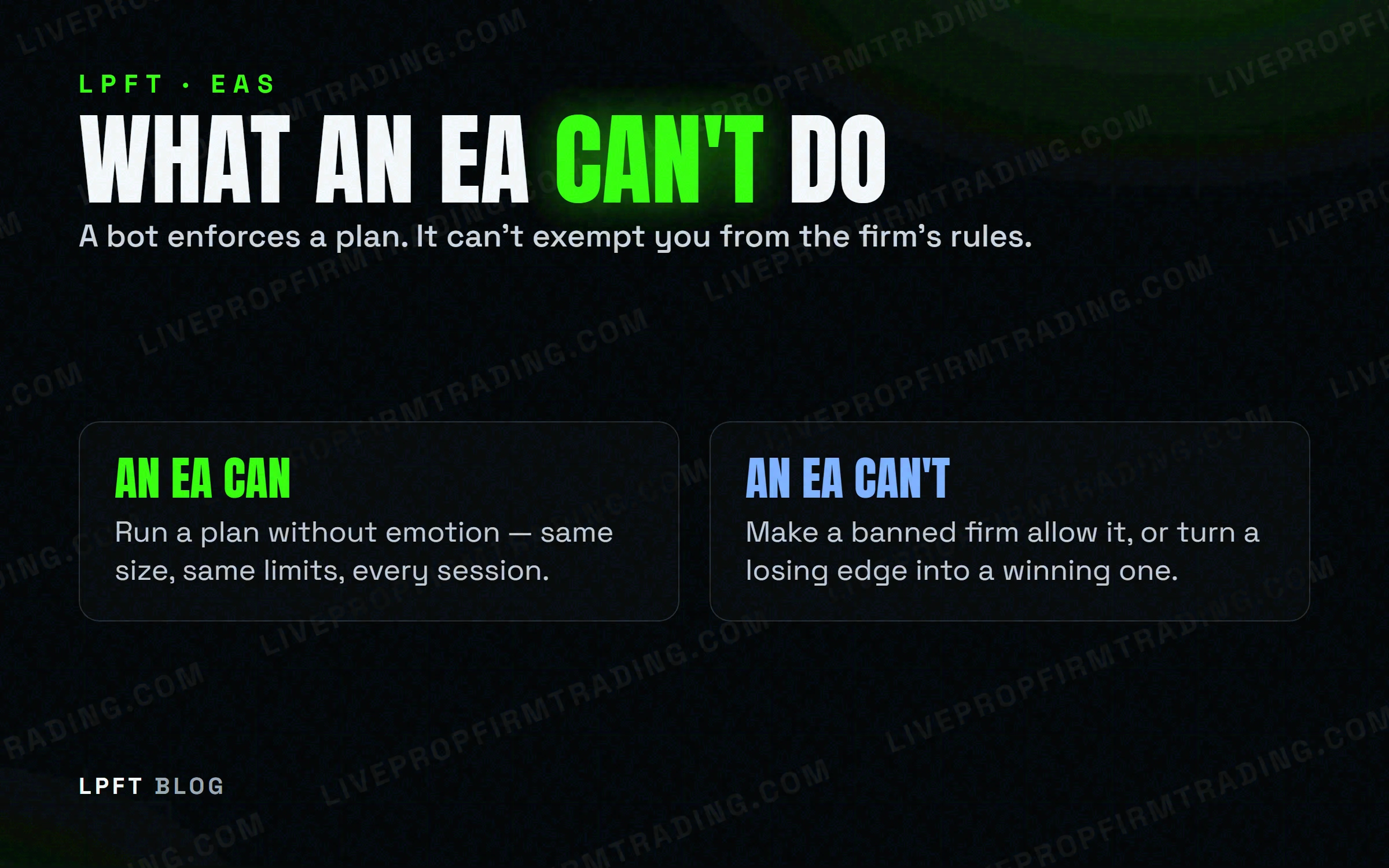 LPFT diagram — What an EA Can't Do