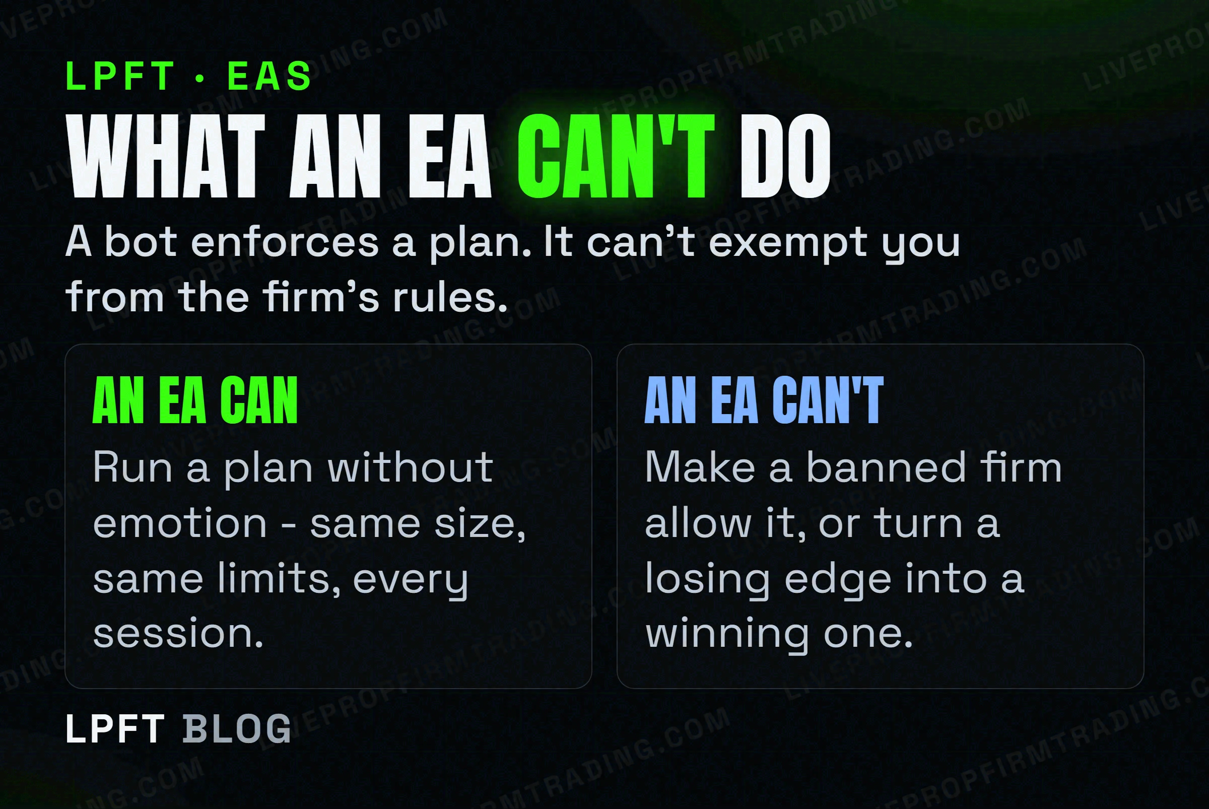LPFT diagram - What an EA Can't Do